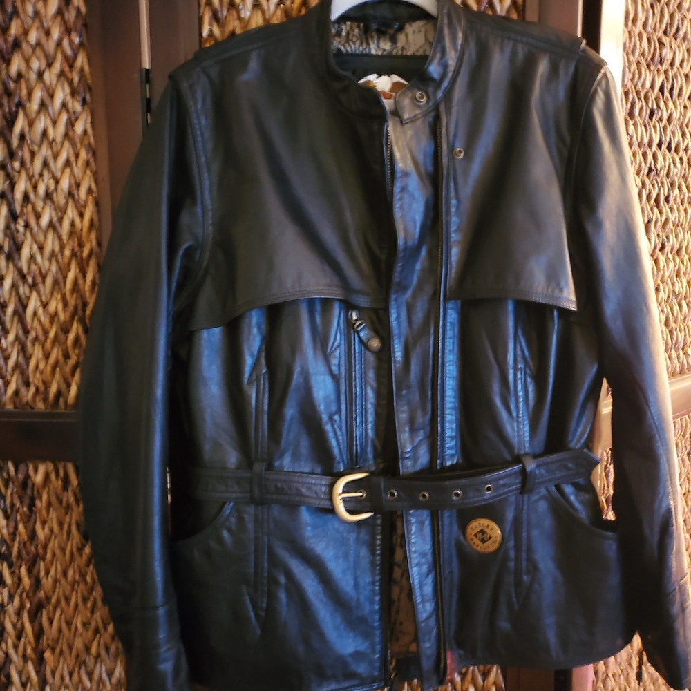 Harley-Davidson Black Leather Military Jacket
